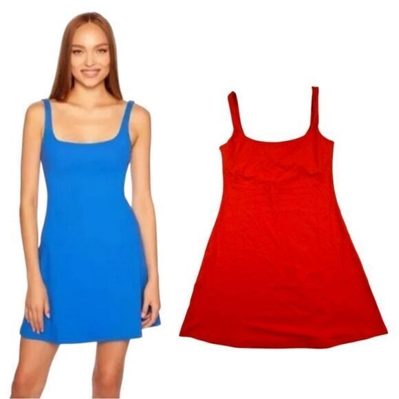 Susana Monaco NWT Square Neck Fit & Flare Mini Dress In Sunset Red XL - Picture 1 of 9